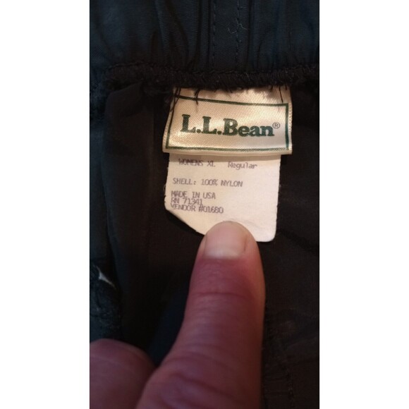 Vintage LL Bean Pants Womens XL Black Windbreaker Nylon Full Zip Extra Large - Picture 4 of 16